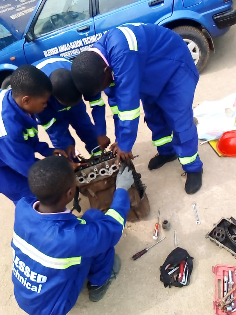 BASNPS Auto Mechanics vocational workshop — technical school Cameroon